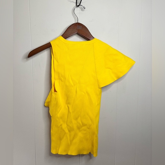 ALC yellow Malia knit sweater tank ruffle blouse top size SM - Picture 5 of 5